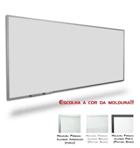 Quadro Branco Liso Reto Premium - Lousa Profissional- Moldura Frisada