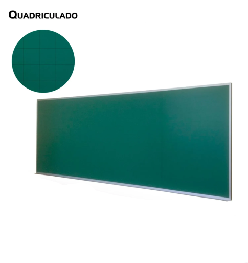 Quadro Verde Quadriculado Reto - Lousa Profissional- Moldura Frisada
